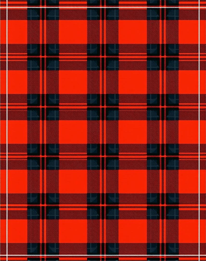 Classic Red Tartan Plaid Lines Rug