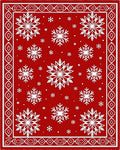 Festive Red Snowflake Scatter Rug