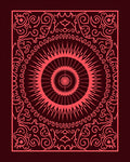 Crimson Medallion Floral Sunburst Rug