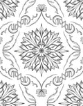 Monochromatic Floral Medallion Accents Rug