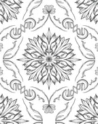 Monochromatic Floral Medallion Accents Rug