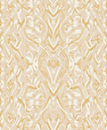 Ornate Caramel Swirls Botanical Abstract Rug