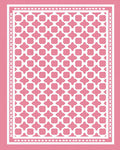 Pink Geometric Lattice Arrangement Rug