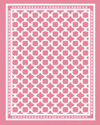 Pink Geometric Lattice Arrangement Rug