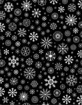 Black White Snowflake Collage Rug