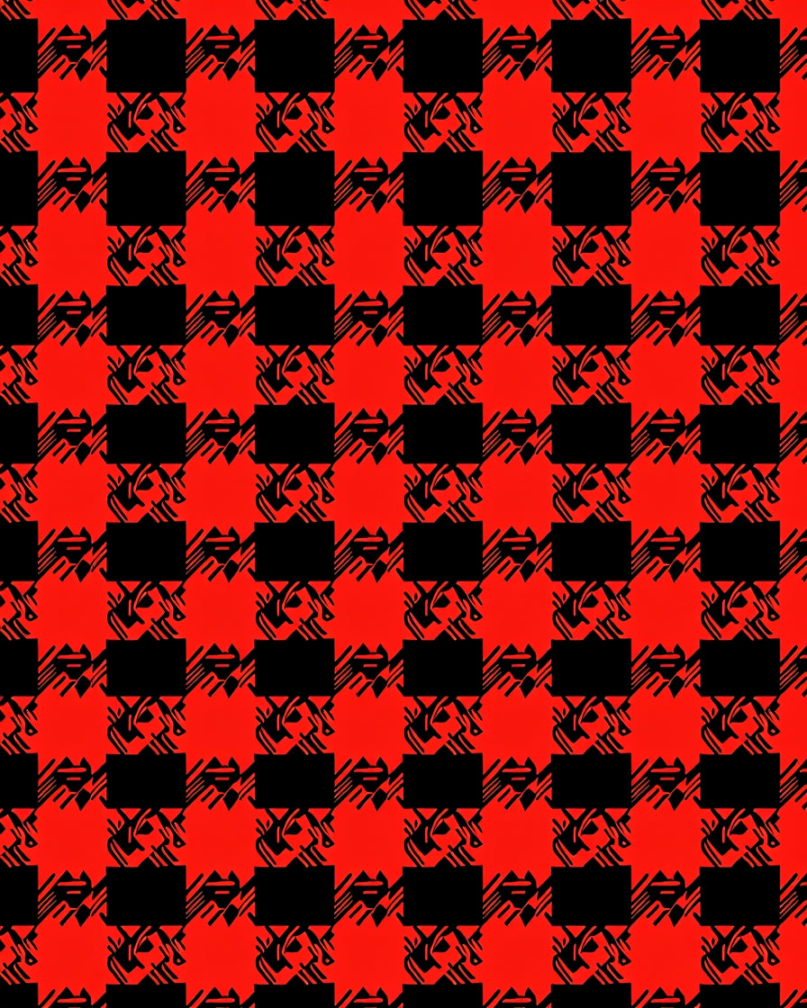 Bold Red Black Buffalo Check Overlay Rug