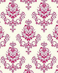 Crimson Baroque Floral Swirl Rug