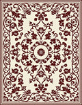 Ornate Crimson Botanical Blossom Rug