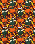 Autumn Duck Pumpkin Swirl Repeat Rug