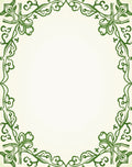 Emerald Green Floral Vine Border Rug