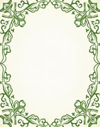 Emerald Green Floral Vine Border Rug