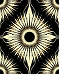 Black Gold Sunburst Medallion Rug