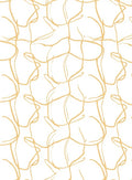 Golden Abstract Calligraphy Flow Rug