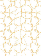 Golden Abstract Calligraphy Flow Rug