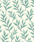 Coastal Teal Leaf Sprig Rug