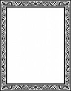 Classic Black Filigree Border Rug