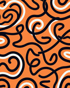 Dynamic Orange Swirl Abstract Rug