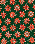Orange Floral Medallion Dark Green Rug