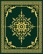 Emerald Gold Floral Medallion Accent Rug