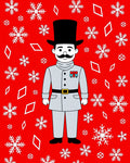 Festive Red Snowflake Soldier Rug