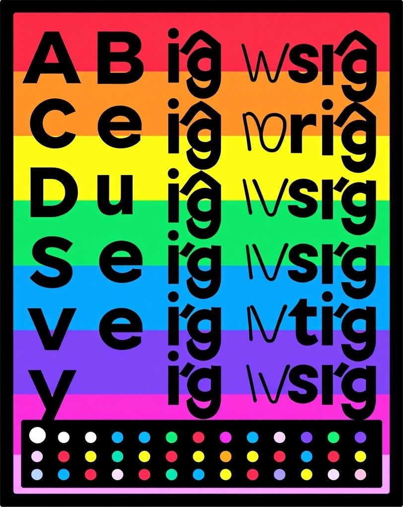 Rainbow Bold Alphabet Dot Rug