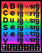Rainbow Bold Alphabet Dot Rug