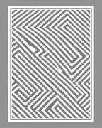 Monochrome Geometric Maze Rug
