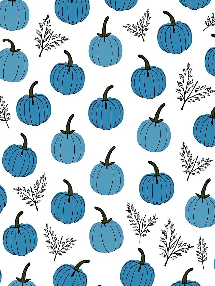 Blue Pumpkin Foliage Scatter Rug
