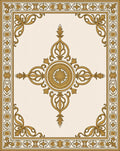 Ancient Gold Floral Medallion Border Rug