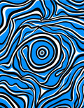 Electric Blue Swirl Abstract Liner Rug