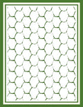 Green Textured Hexagon Grid Rug