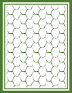Green Textured Hexagon Grid Rug