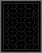 Geometric Black White Hexagon Line Art Rug