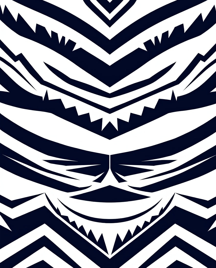 Bold Navy Tribal Stripes Rug