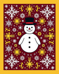 Winter Snowman Snowflake Red Rug