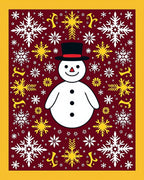 Winter Snowman Snowflake Red Rug