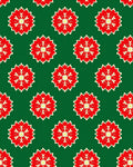Crimson Red Snowflake Garland Rug