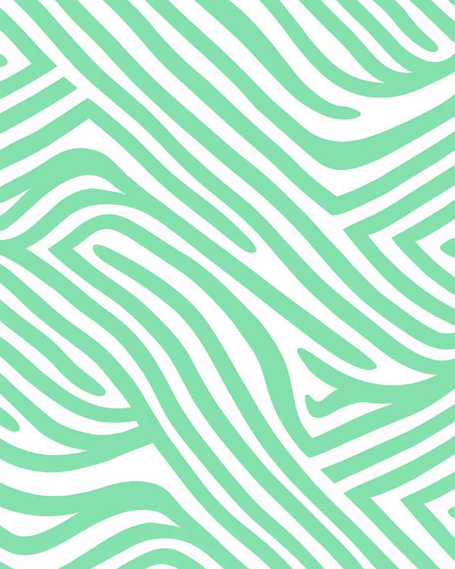 Pale Green Abstract Zebra Stripes Rug