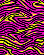 Vivid Pink Black Yellow Wavy Stars Rug