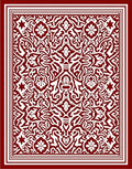 Crimson White Intricate Floral Medallion Rug