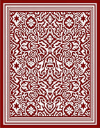 Crimson White Intricate Floral Medallion Rug
