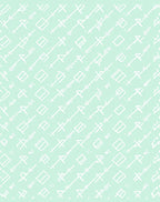 Pale Mint Linear Symbols Rug