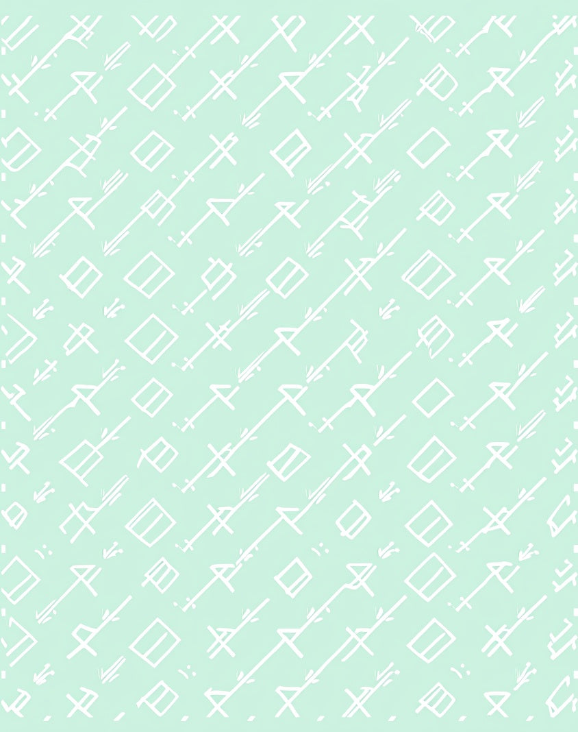 Pale Mint Linear Symbols Rug