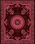 Crimson Pink Ornate Medallion Border Rug