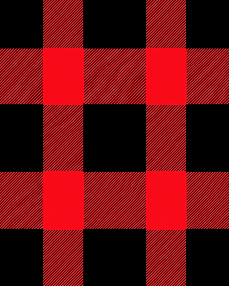 Crimson Black Plaid Squared Weave Rug