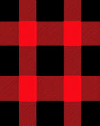 Crimson Black Plaid Squared Weave Rug