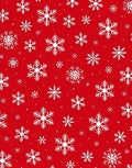 Classic Red Snowy Snowflake Scatter Rug