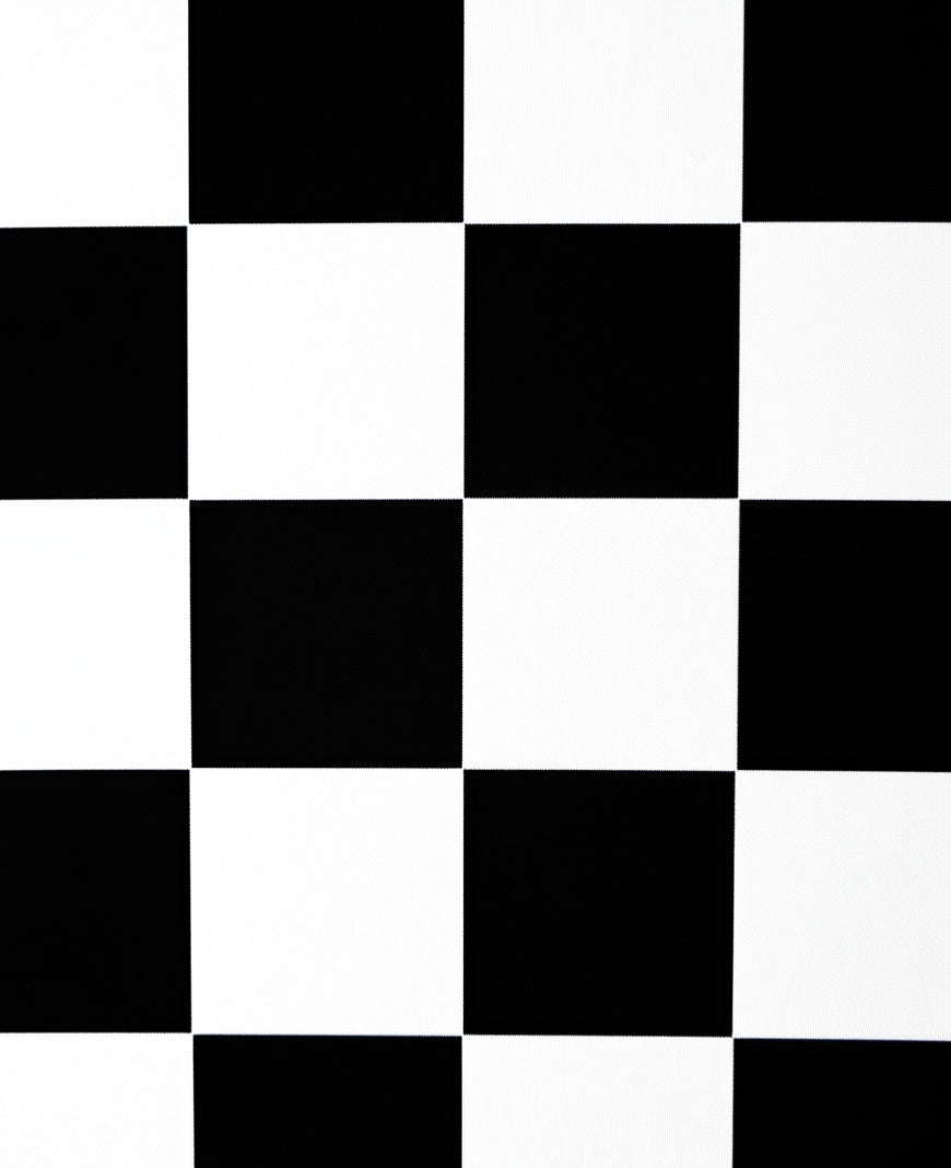 Bold Black White Checkered Squares Rug