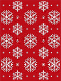Crimson Snowflake Cluster Pattern Rug