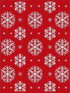 Crimson Snowflake Cluster Pattern Rug